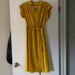Yellow midi dress